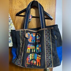 Laurel Burch Multicolor Cat Design Tote